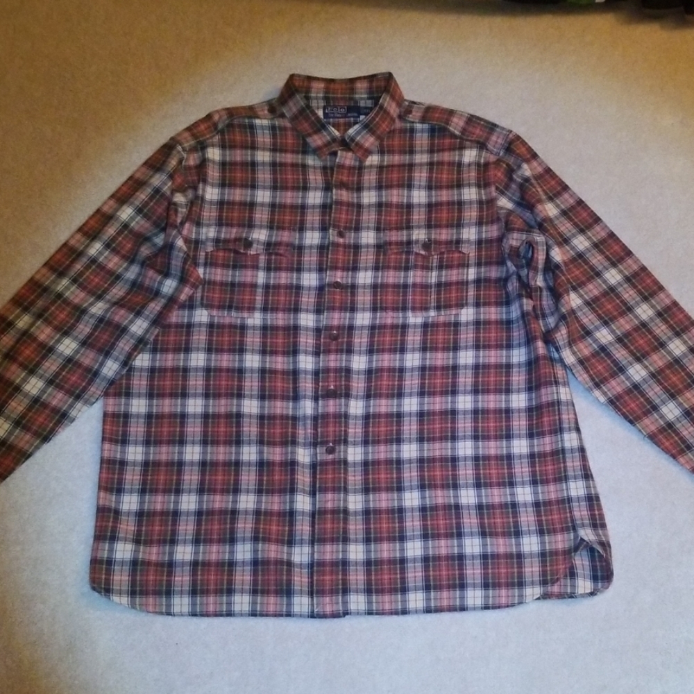 Polo Ralph Lauren Mens military style Flannel Shirt.